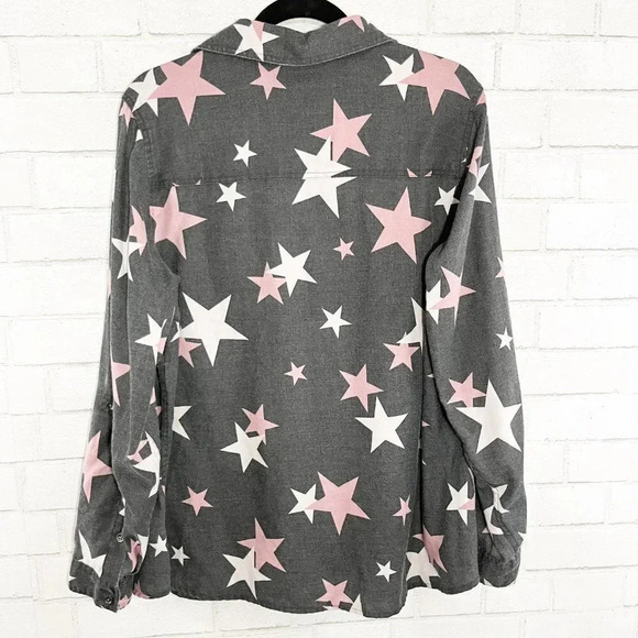 Torrid Taylor Black Burnout Star Print Button Front Shirt Women's Plus Size 1X - Picture 5 of 9